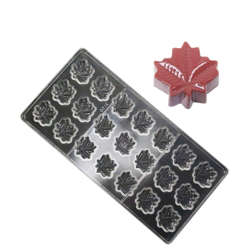 GRAINRAIN Polycarbonate Chocolate Mold DIY Handmade Chocolate Candy Mould Pastry Tools Bakeware Maple Leaf (19380) - Image 1